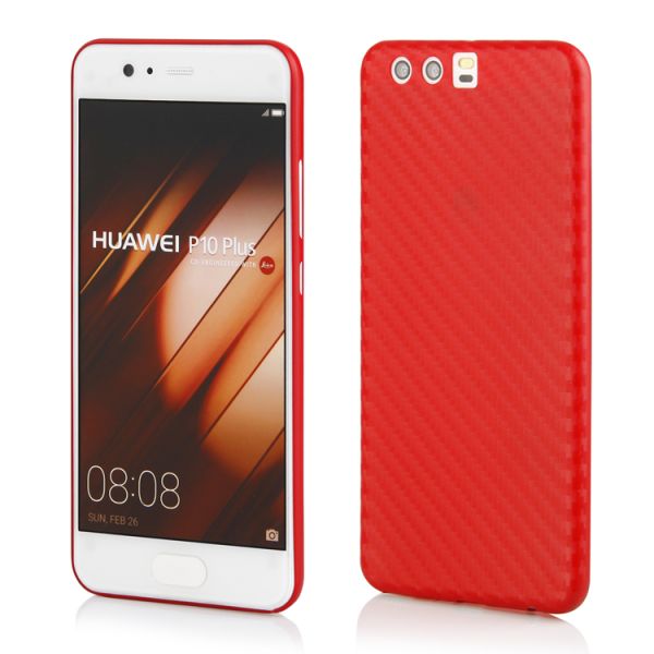 Schutzhülle "PC Carbonoptik" für Huawei P10 rot